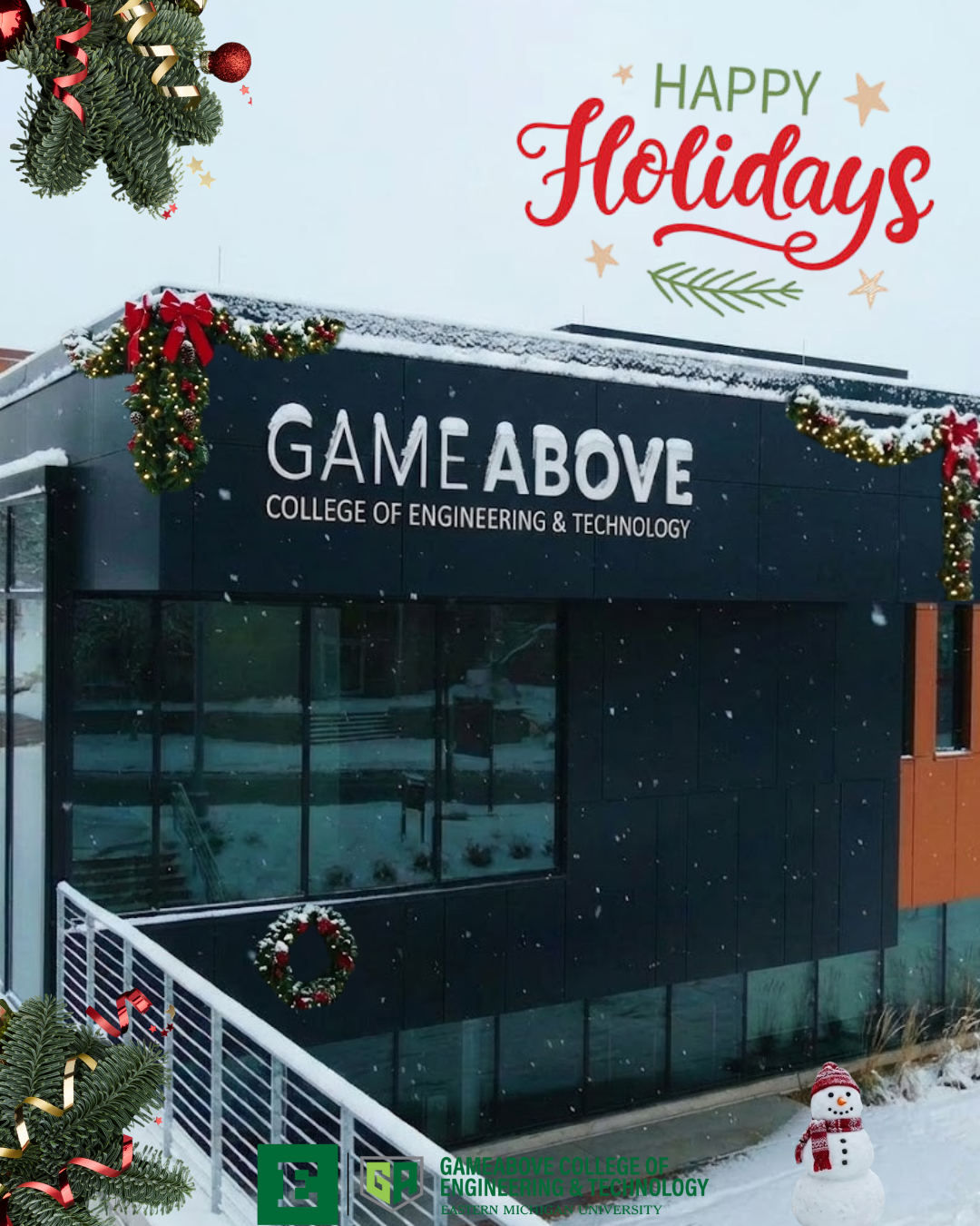 Eastern Michigan University holiday graphic