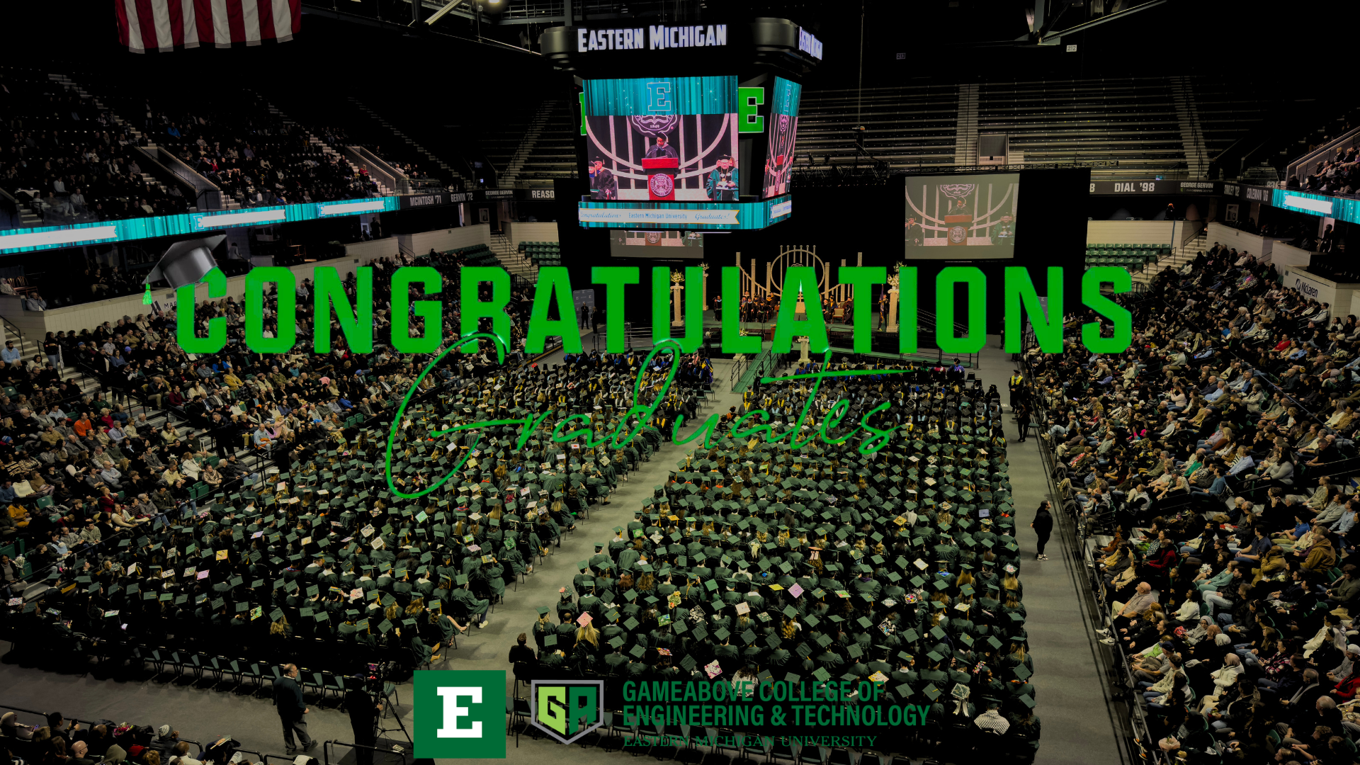 Eastern Michigan University, graduation graphic